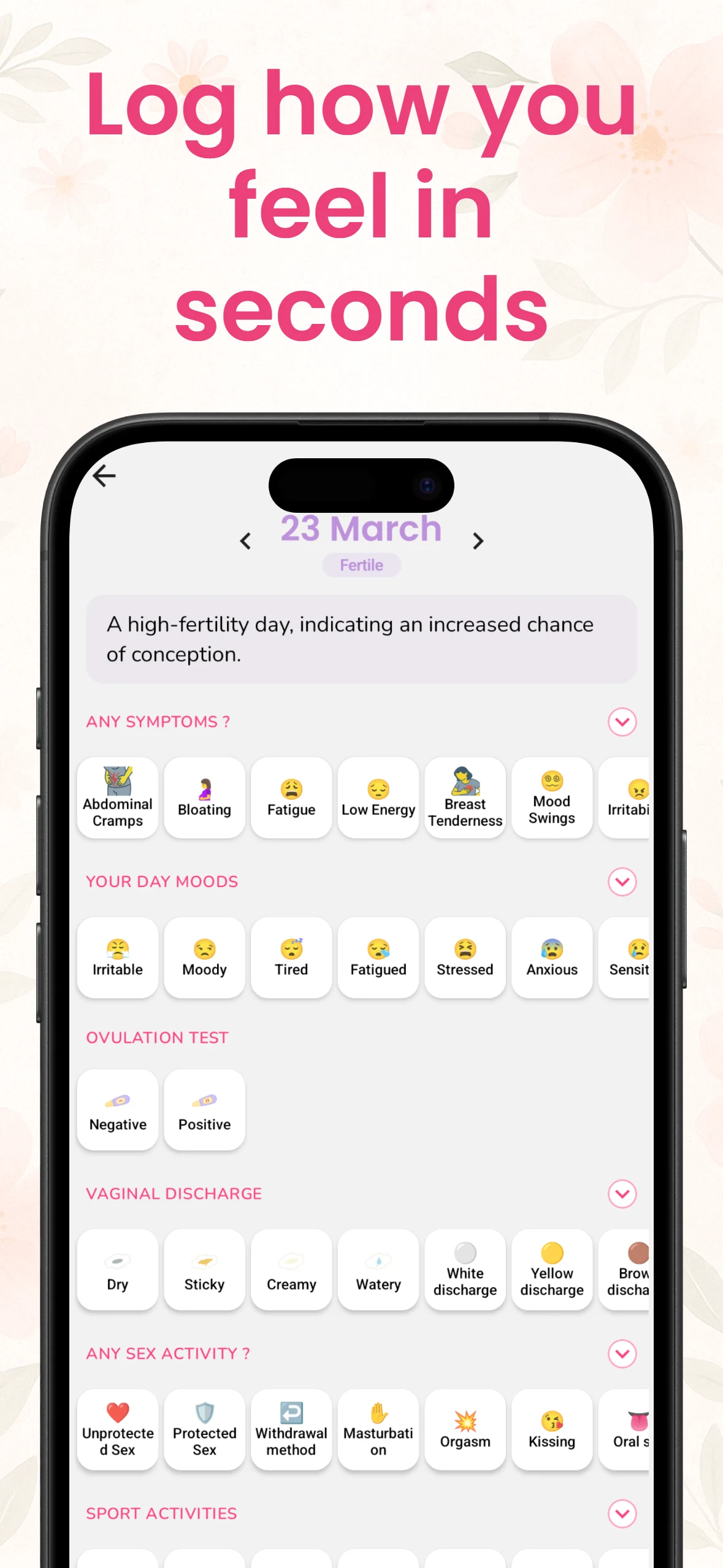 Femininity - Period tracker screenshot